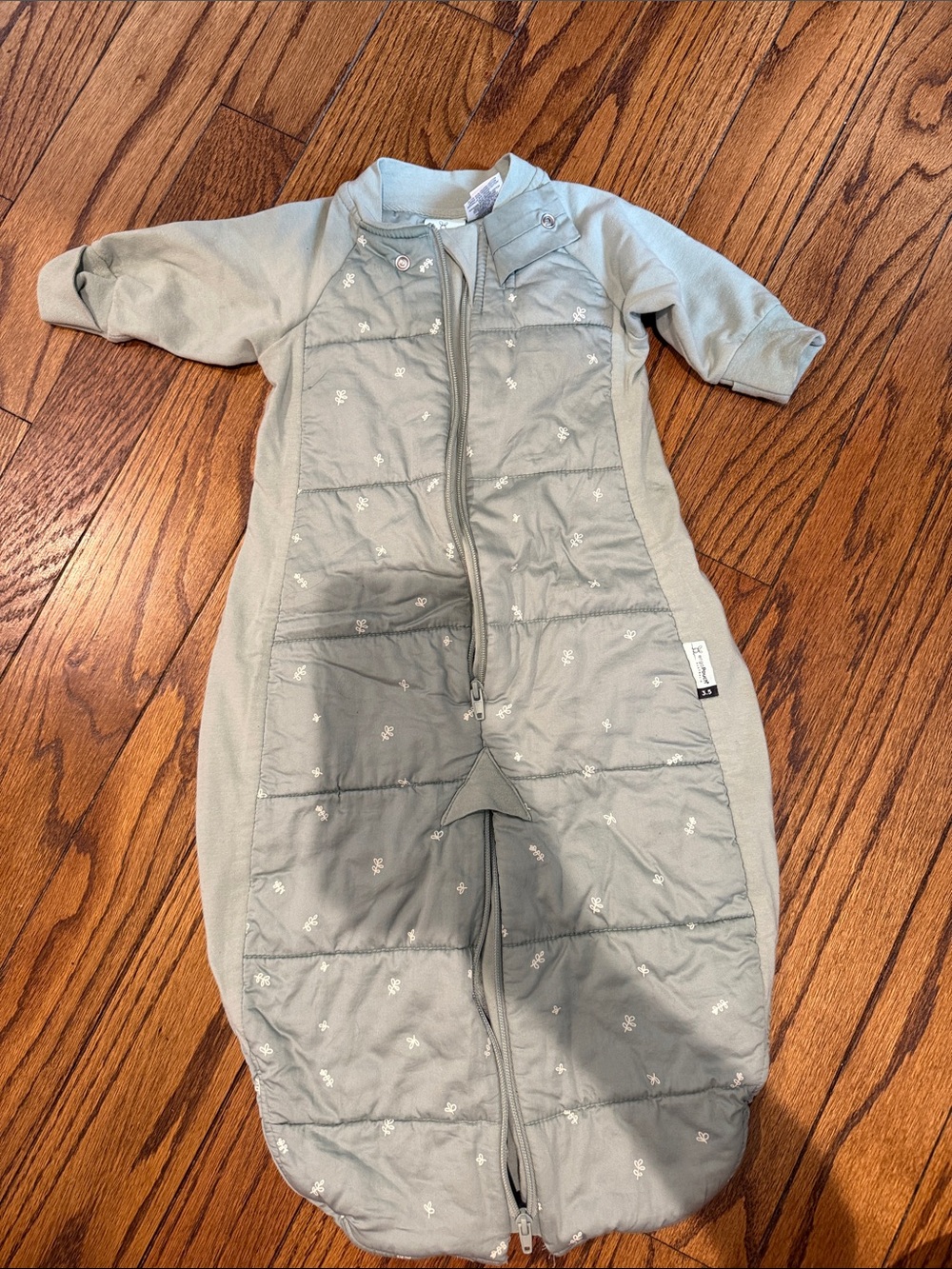 Sage Green Quilted Baby Sleep Sack Puffer
